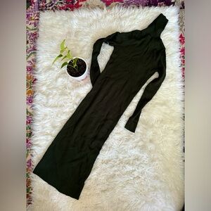 Dark green sweater dress